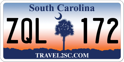 SC license plate ZQL172