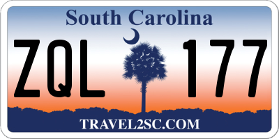 SC license plate ZQL177