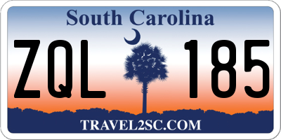 SC license plate ZQL185