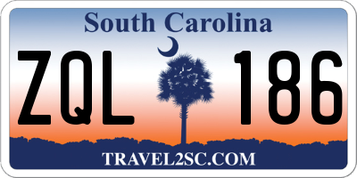 SC license plate ZQL186