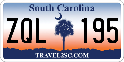 SC license plate ZQL195