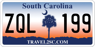 SC license plate ZQL199