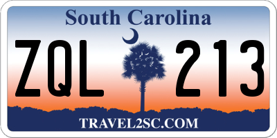 SC license plate ZQL213