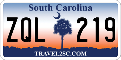 SC license plate ZQL219