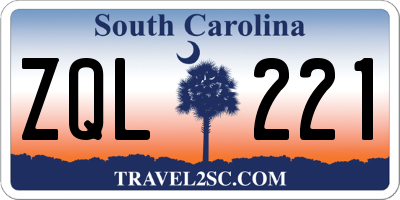 SC license plate ZQL221