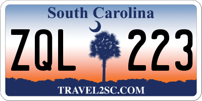 SC license plate ZQL223