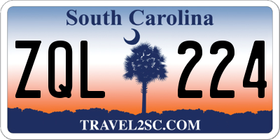 SC license plate ZQL224