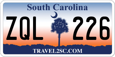 SC license plate ZQL226