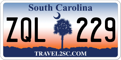 SC license plate ZQL229