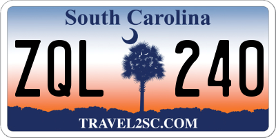 SC license plate ZQL240