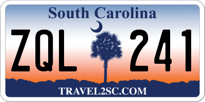 SC license plate ZQL241