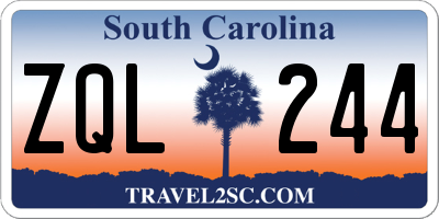SC license plate ZQL244