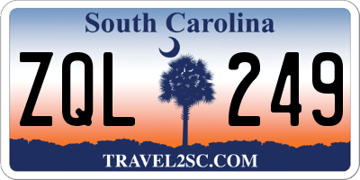 SC license plate ZQL249