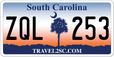 SC license plate ZQL253