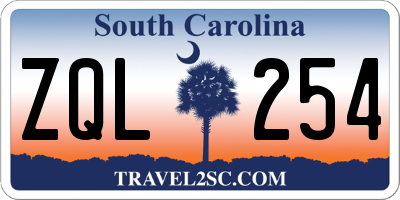 SC license plate ZQL254