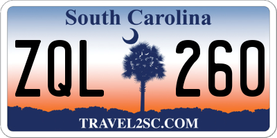 SC license plate ZQL260