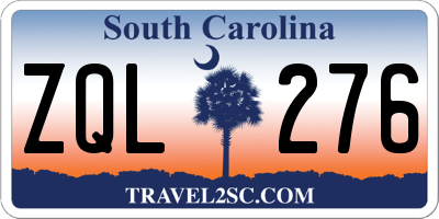 SC license plate ZQL276