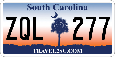 SC license plate ZQL277