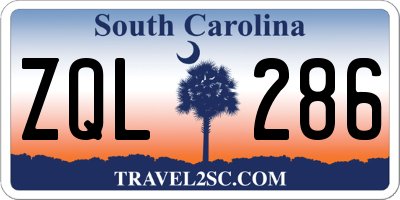 SC license plate ZQL286