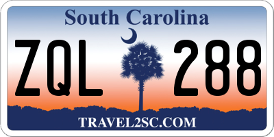 SC license plate ZQL288