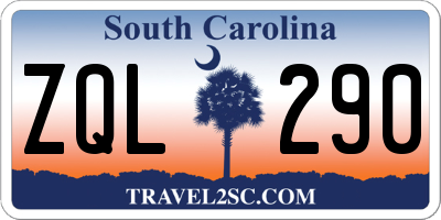 SC license plate ZQL290