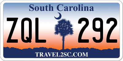 SC license plate ZQL292