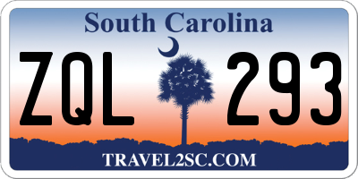 SC license plate ZQL293