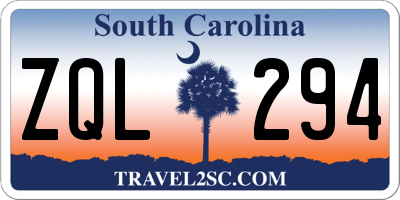 SC license plate ZQL294
