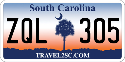 SC license plate ZQL305