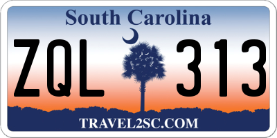 SC license plate ZQL313