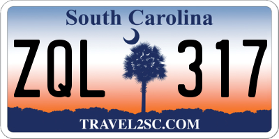 SC license plate ZQL317