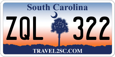 SC license plate ZQL322