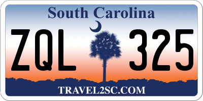 SC license plate ZQL325