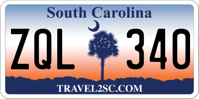 SC license plate ZQL340