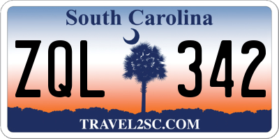 SC license plate ZQL342
