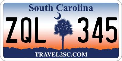 SC license plate ZQL345