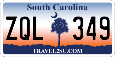 SC license plate ZQL349