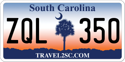 SC license plate ZQL350