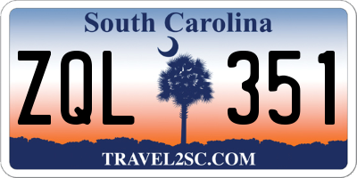 SC license plate ZQL351