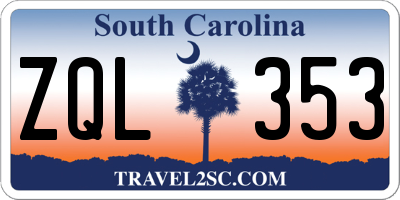 SC license plate ZQL353