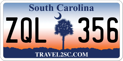 SC license plate ZQL356
