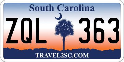 SC license plate ZQL363