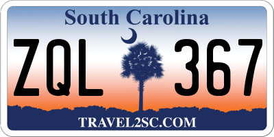 SC license plate ZQL367