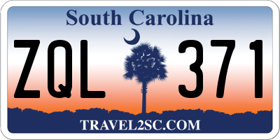 SC license plate ZQL371
