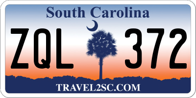 SC license plate ZQL372