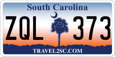 SC license plate ZQL373