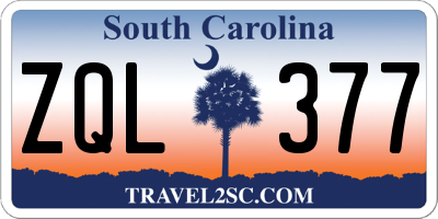 SC license plate ZQL377