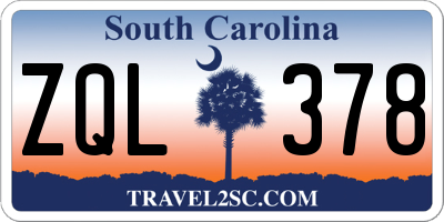 SC license plate ZQL378