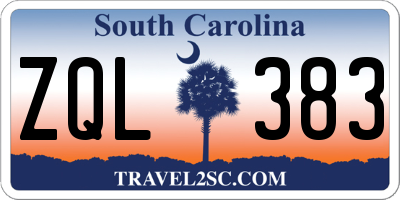 SC license plate ZQL383