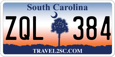 SC license plate ZQL384